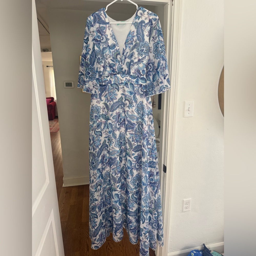 Blue Paisley Maxi Dress
